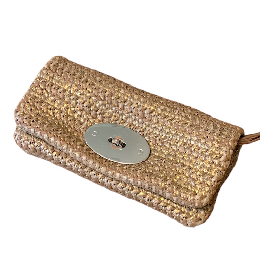 Gold Woven Clutch Purse